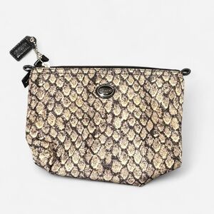 Coach Snakeskin Pattern Cosmetic Bag